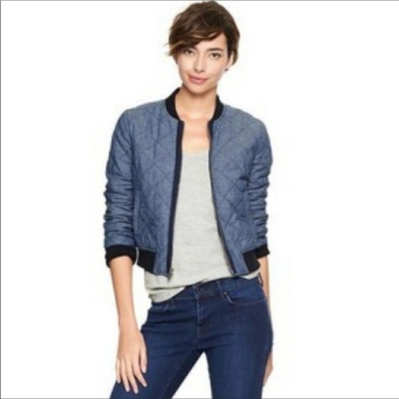 gap quilted denim jacket